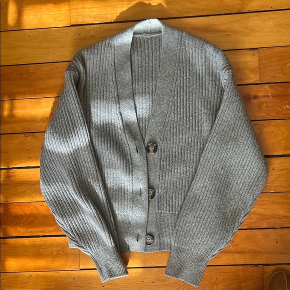 Dynamite Tops - Dynamite Gray Women's Cardigan - Balloon Sleeve